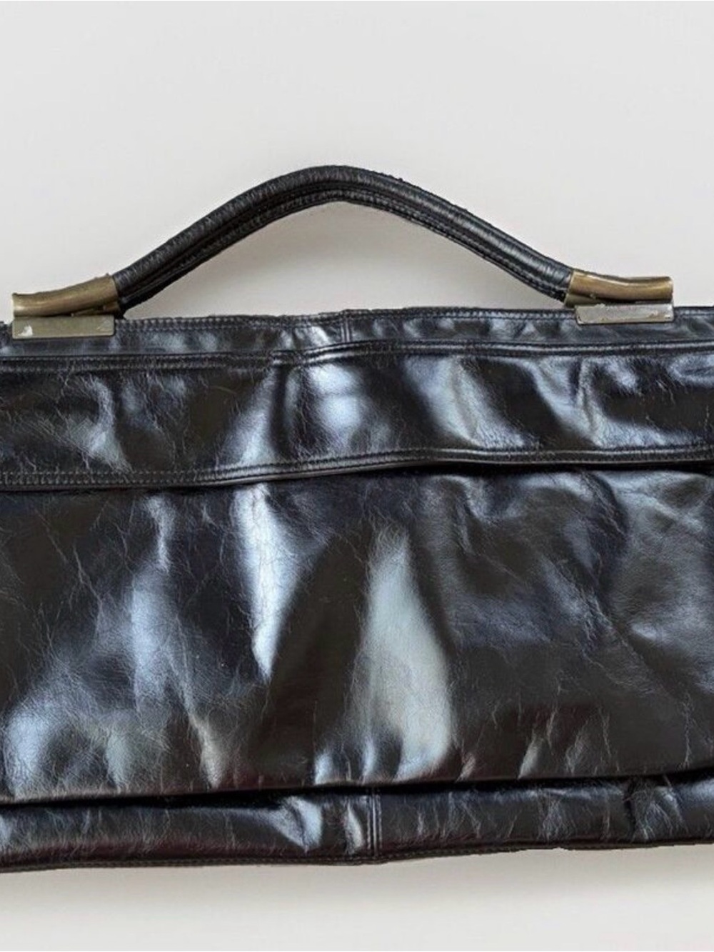 HOBO Black Patent Leather Top-Handle Tote